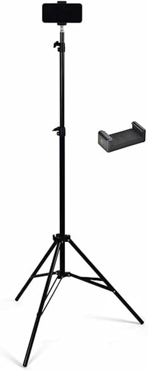 Amazon Basics 7 Feet Tripod Stand with Mobile Phone Holder, Suitable for Mobiles, Lights, Reflectors and Cameras