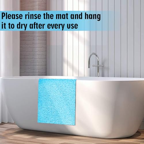godehone Shower Mats Non Slip Without Suction Cups, PVC Loofah Bathroom Mats, Loofah Mats for Shower and Bathroom, Quick Drying, 23.6× 34.6 Inch, Turquoise Blue by godehone - Image 6