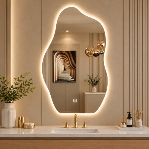 Best Decorative Wall Mirrors: Frameless vs Framed 3 Smart Frameless LED Bathroom Vanity Wall Mirror with Touch Sensor...