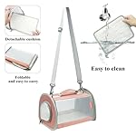 Small Animal Carrier Bag, Portable Guinea Pig Travel Carrier, Breathable Small Pet Bag for Guinea Pig Bird Rabbit Hamster Chinchilla Hedgehog Sugar Glider Outgoing Travel Carrying Case (Pink) - Image 4