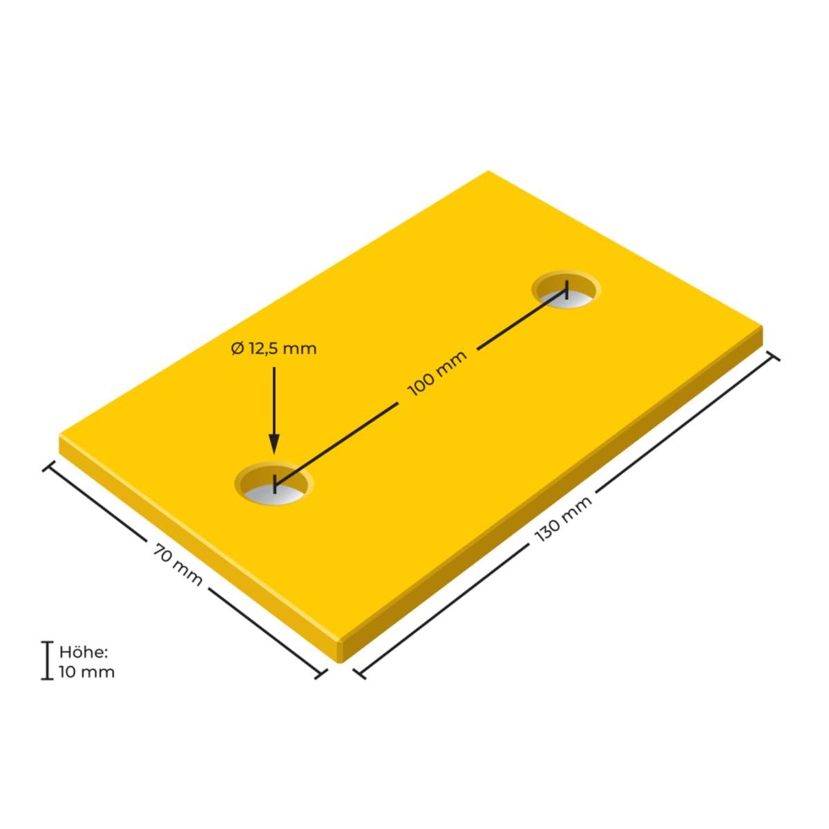 K.57 Balken - Rollstopp Baukastensystem, gelb/schwarz, Stahl, Ø 76mm, 1000mm