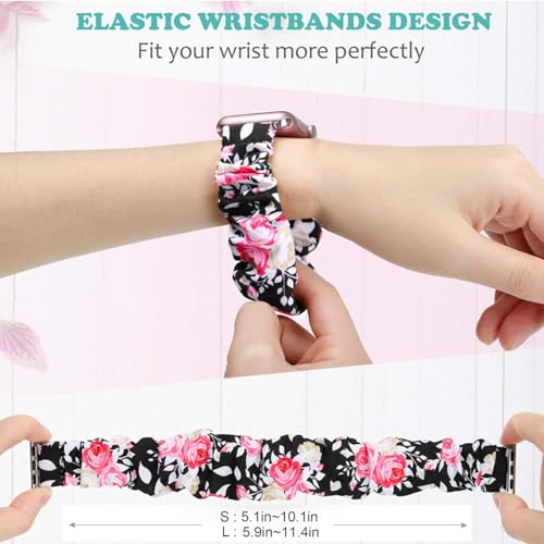 Image of Greatfine Scrunchie Band Compatible with Apple Watch Bands 38mm 40mm 41mm 42mm 44mm 45mm 46mm 49mm Women, Elastic Scrunchie Watch Strap for iWatch Watch Series 11 10 9 8 7 6 5 4 3 2 1 SE 3 2 Ultra 3 2
