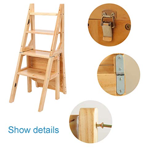 Estante para silla y escalera de madera con pedal de 4 capas CHEWYNP 4