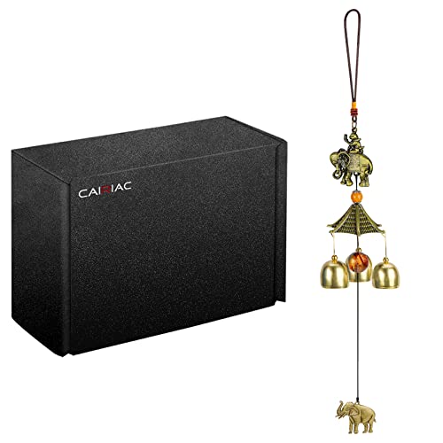 Cairiac Elephant Wind Chimes, Wind Chimes For Outside Unique, Feng Shui Lucky Wind Bell Hanging Windchimes Ornament Decor, Traditional Temple Roof With 3 Bells, Ideal For Outside And Meditation #TOP6