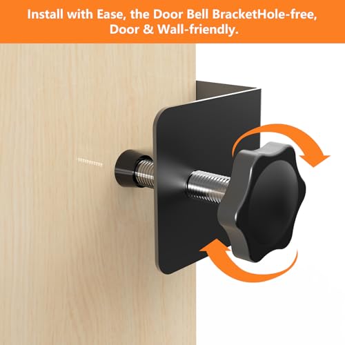 Anti-Theft Door Mount for Eufy E340, No-Drill Adjustable Mounting Bracket with Eufy Doorbell E340, Not Blocking Doorbell Sensor, Apartment Door Bell Kits for Renters, Black