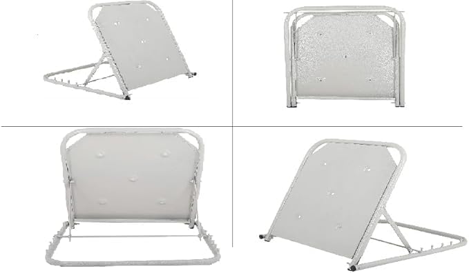 Metal Hospital Adjustable Back Rest, Back Support for Patient on Bed at Home & Hospital, 5 Changeable Recline Angles, Foldable & Portable