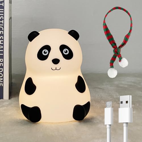 Image of MILONI USA Cute Panda Night Light, Led Squishy Animal Lamp, Dimmable Nightlight for Room Decor