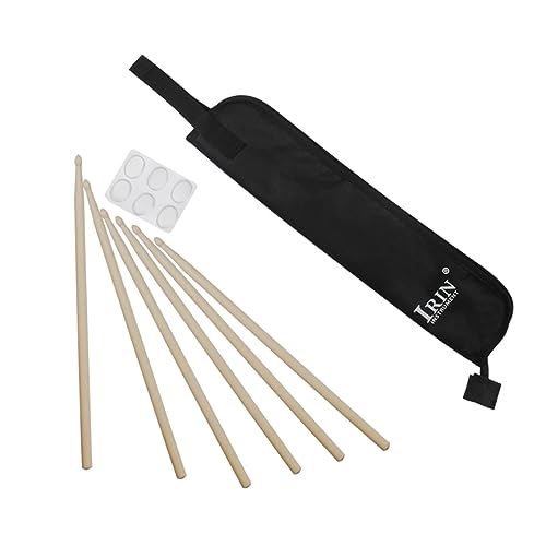 Toyvian 3 Pçs 1 Conjunto Saco De Baqueta Tambor Mute Pads Tambor Silenciador Baquetas Mudo Tambor Si