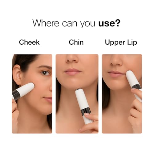 Image of Mini Facial Hair Remover for Face, Portable Electric Shaver /Razor, Hair Removal for Women, Dermaplaning Tool, Trimmer for Upper Lips, Chin, Cheeks, Peach