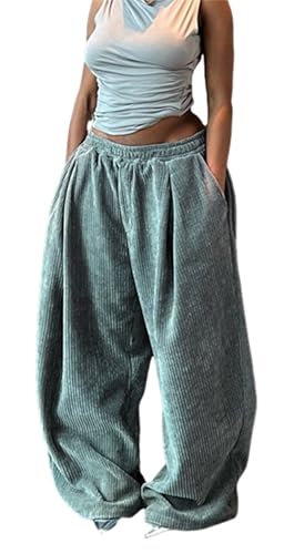 Baggy Corduroy Grey Flare Sweatpants Y2k Pants Wide Leg Sweatpants Women Y2k Sweatpants