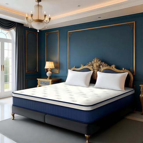 KKFWFW 12 Inch Queen Hybrid Mattress, Medium Firm, Memory Foam