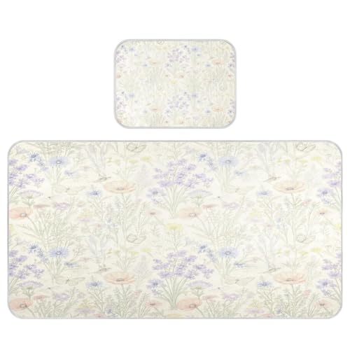 Colchón refrescante para bebé, 28 x 52 pulgadas, almohadillas para orejas de flores botánicas ultra suaves para niños, adultos