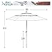 PHI VILLA 10ft 3 Tier Auto-tilt Patio Umbrella Outdoor Double Vented Umbrella, Beige