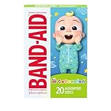 Band-Aid Brand Adhesive First Aid Bandages for Kids & Toddlers Featuring Moonbug CoComelon Characters, Sterile Individually Wrapped Bandages for Minor Cuts & Scrapes, Assorted Sizes, 20 Ct