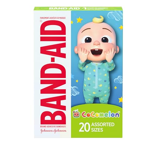 Band-Aid Brand Adhesive First Aid Bandages for Kids & Toddlers Featuring Moonbug CoComelon Characters, Sterile Individually Wrapped Bandages for Minor...