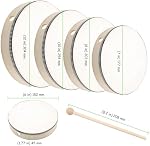 5 Pcs Hand Drum Set, 6 Inch 7 Inch 8 Inch 10 Inch 12 Inch Wood Frame Drum with Drum Stick, Hand Drums for Adults, Beginners, Party