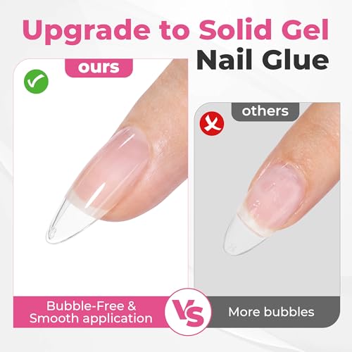 Image of UNA GELLA Solid Gel Nail Glue 25g - U V /LED Lamp Cured Nail Glue for Nail Tips, Long Lasting Hold, Easy to Buff and Soak Off, for Acrylic Nails Extensions, Not for Press-On Nails