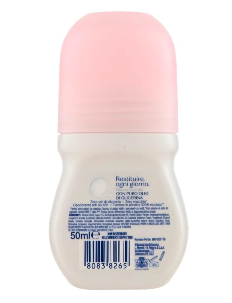 12x Neutro Roberts Fresco Deo Roll-On, Ohne Aluminiumsalze, Monoi und Freesie Duft, 48h Schutz, Zero Macchie, 50 ml,+ Italy Shop Service Kostenloser Schlüsselanhänger