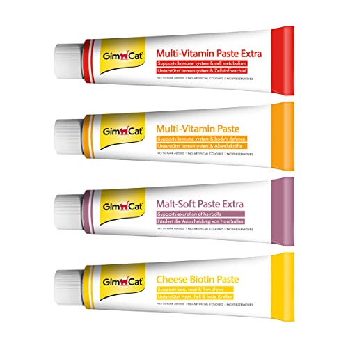 GimCat Cheese Biotin Paste - Mit aromatischem Käse, Zink und Leinöl für Fell, Haut und Krallen - 1 Tube (1 x 50 g)