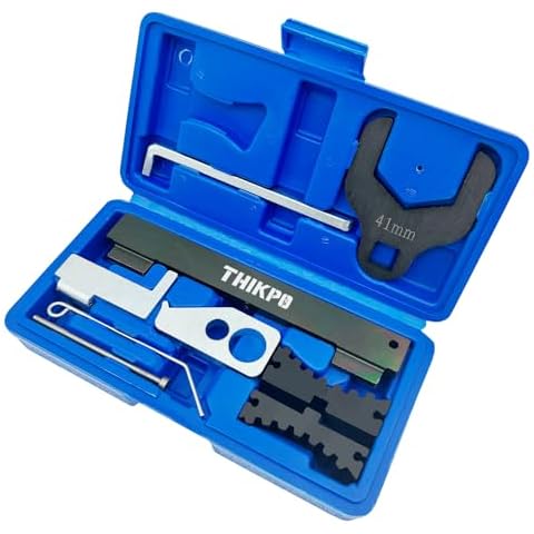 THIKPO Engine Camshaft Tensioning Locking Alignment Timing Belt Tool Kit Compatible with Chevy Cruze Fiat Aveo Alfa Romeo 1.4 1.6 1.8 L with 41mm Water Pump Wrench,OEM:EN6340 KM6340. Cover