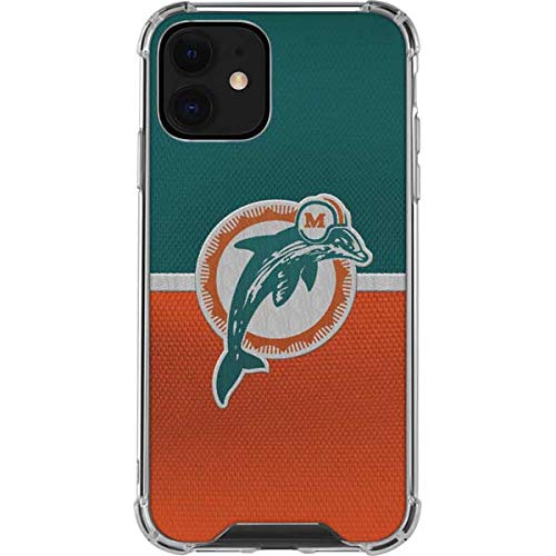 Skinit Clear Phone Case Compatible with iPhone 12 Mini - Officially Licensed NFL Miami Dolphins Vintage Design