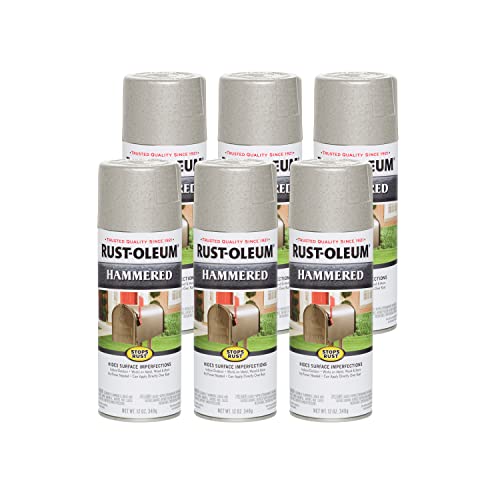 Image of Rust-Oleum 248072-6PK Stops Rust Hammered Spray Paint, 12 oz, White, 6 Pack