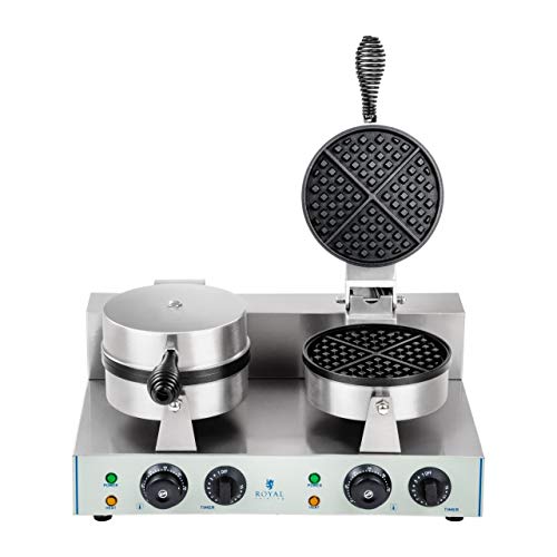 Royal Catering RCWM-2600-R Waffeleisen Waffelgerät Waffelautomat Waffle Maker Belgische Waffel Doppelt Rund (2 x 1.300… – Bild 3