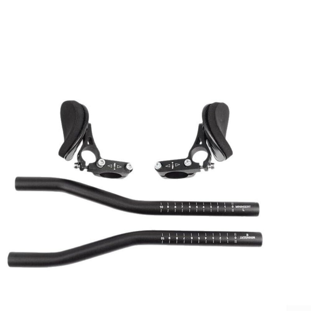 Fahrrad Lenkeraufsatz aus Aluminium für MTB und Rennrad, Ergonomische Split Rest Handgriffe, Rutschfest, Kompatibel mit 25.4-31.8mm Lenker, Schwarz