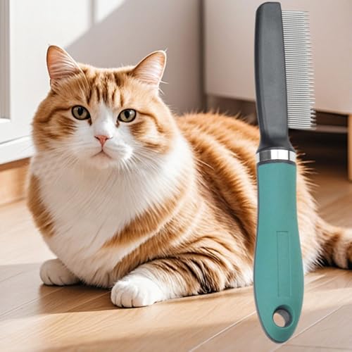 Läusekamm | Hundeläuse aus Edelstahl | Ergonomische Haustierpinsel für Rassen mit langen Haaren zum Entwirren des Badens