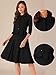 Allegra K Business Skirt Suit Sets for Women's 2 Piece Outfits Office 3/4 Sleeve Blazer Jacket Pleated Skirts Small Black