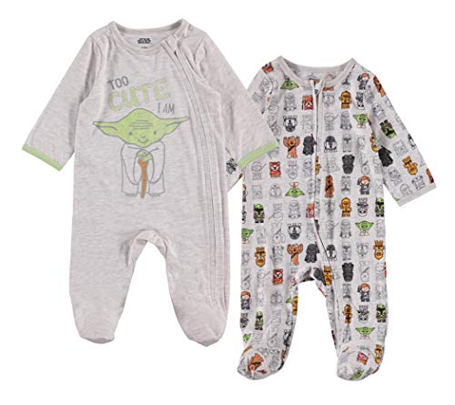 Star Wars Baby Boys 2 Pack Sleep N' Play Footies 24 Months