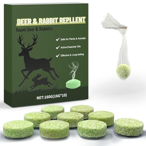 Ponal Deer Repellent 10 Balls, Rabbit Repellent Outdoor for Plants, Natural Deer Deterrent Keep Deer...