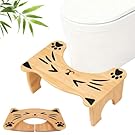 MYLIFESION Toilet Stool for Bathroom, 7 Inch Foldable Potty Stool for Pooping, Bamboo Squatting Potty Stools for Adults, Kids and Seniors, Non-Slip