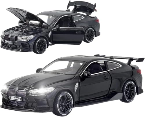 Image of 1:32 Diecast Model Alloy B-M-W M4 Metal Pull Back Car with Sound Light, Openable Doors, Toy Vehicles for Kids Gift, car for Kids [Colors as Per Stock]