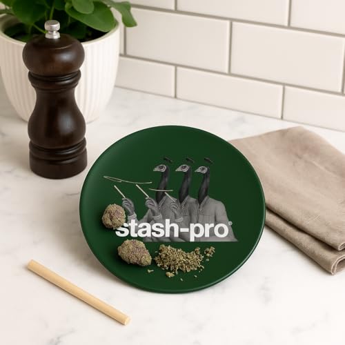Image of Stash-Pro Toughened Glass Round Crushing & Mixing Tray (Bold Green)