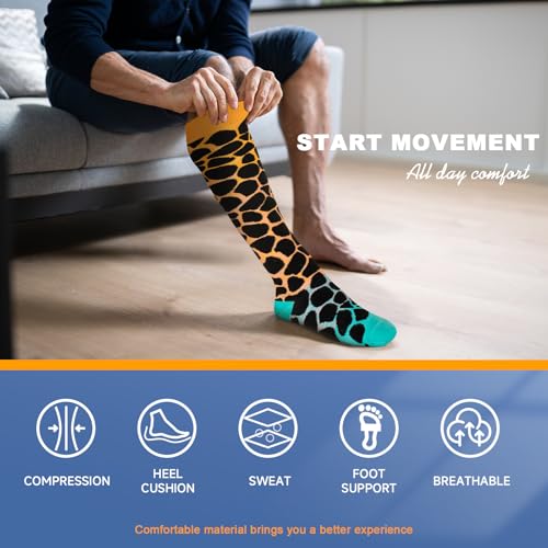 Image of bropite Compression Socks 20-30 mmHg, 6 Pairs Knee-High for Running, Nurse&Travel