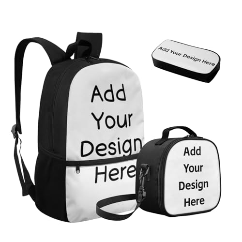 Personalized Backpack for Boys with Lunch Bag Customized Kids Bookbag with Name Picture 3 Pieces Boys School Bag for School Ages 5-7 for Primary School4