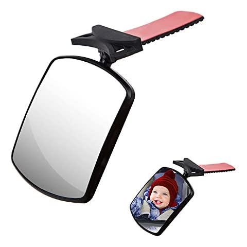 SPTwj Baby Car Mirror Self-Adhesive 360°Adjustable with Wide Crystal Clear Rear View Mirror Safety Shatterproof Baby Car Seat Mirror to See Rear Facing Infants Newborn Babies Kids Child Cover