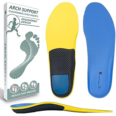 Memory Foam Insoles Orthotic Insoles Arch Support Insoles for Men&Women,Plantar Fasciitis Shoe Insoles Shoe Inserts Cushioned Boot Orthopedic Pronation Running Work Insoles for Flat Feet Size 5.5 Cover