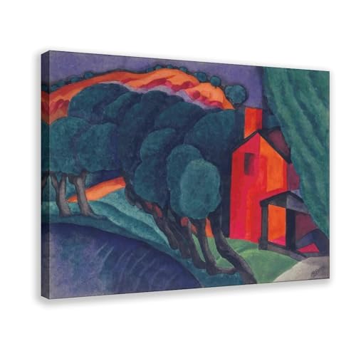 Impression sur toile Glowing Night par Oscar Bluemner tableau pour bureau 30x45 cm