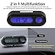 Auto Thermometer Voltmeter Uhr, 2 in 1 Auto Fahrzeug Innenraum Mini elektronische Uhr LED Digitaluhr Thermometer Voltmeter