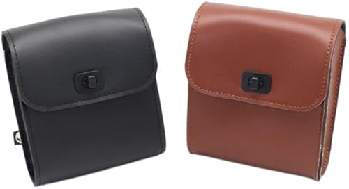 Miniatura 8 de Mini bolso de montaje en manillar, Bolsas de cuero PU para motocicleta, Bolsa de bicicleta de montaña, Bolsa universal para herramientas de