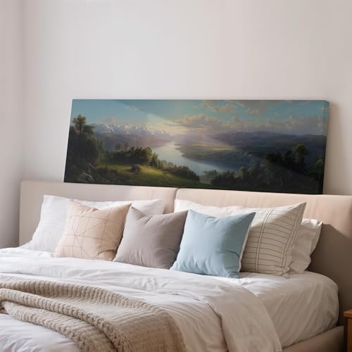 Toile panoramique grand paysage de montagne pour décoration murale de salon