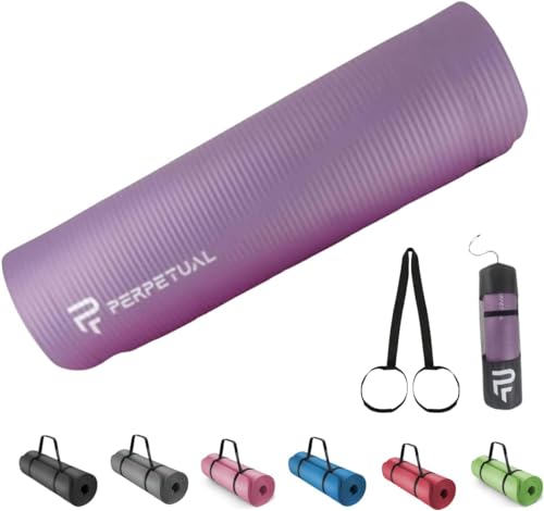 PERPETUAL Esterilla de Yoga y Pilates 10/15mm - Mat Antideslizante - Con Correa y Bolsa de Transporte - Colchoneta Gruesa y Plegable - Hombre/Mujer - Gimnasia, Fitness y Ejercicios - Gimnasio en Casa