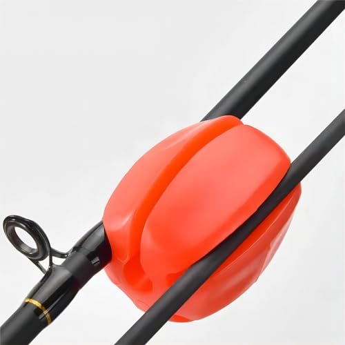 10Pcs Silicone Fishing Rod Holder Straps, 5 Hole Portable Fishing Rod Fixed Ball, Rubber Fishing Pole Clips Fly Fishing Accessories, Orange - Thumbnail 4