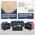 Rattan Star 4 Piece Patio Furniture Set 45In Fire Pit Table Outdoor Furniture Sets Patio Couch Outdoor Chairs 50000 BTU Propane Fire Pit with No-Slip Cushions and Waterproof Covers, Navy Blue