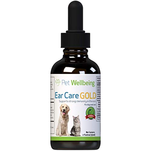 Pet Wellbeing - Ear Care Gold for Dogs - Natural Support for Ear Infection in Canines - 2oz (59ml)