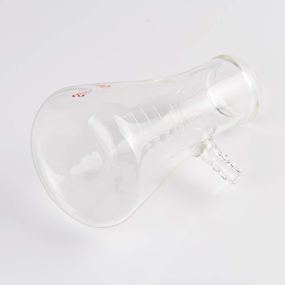 StonyLab 2-Pack 100ml Borosilicate Glass Filtering Flask, Bolt Neck with Tubulation