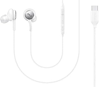 URBANX 2020 Headphones for Samsung Galaxy S10 S10e Plus with Type C Connector | Designed by AKG with Microphone and Volume Buttons (AKG White)