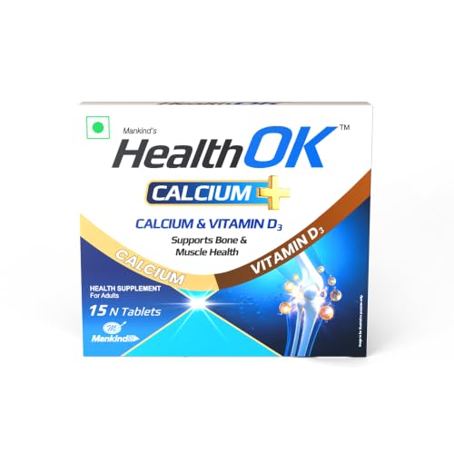 Image of Mankind's Health OK Calcium Tablets with Vitamin D3 | Supports Bone & Muscle Health | 15 Tablets